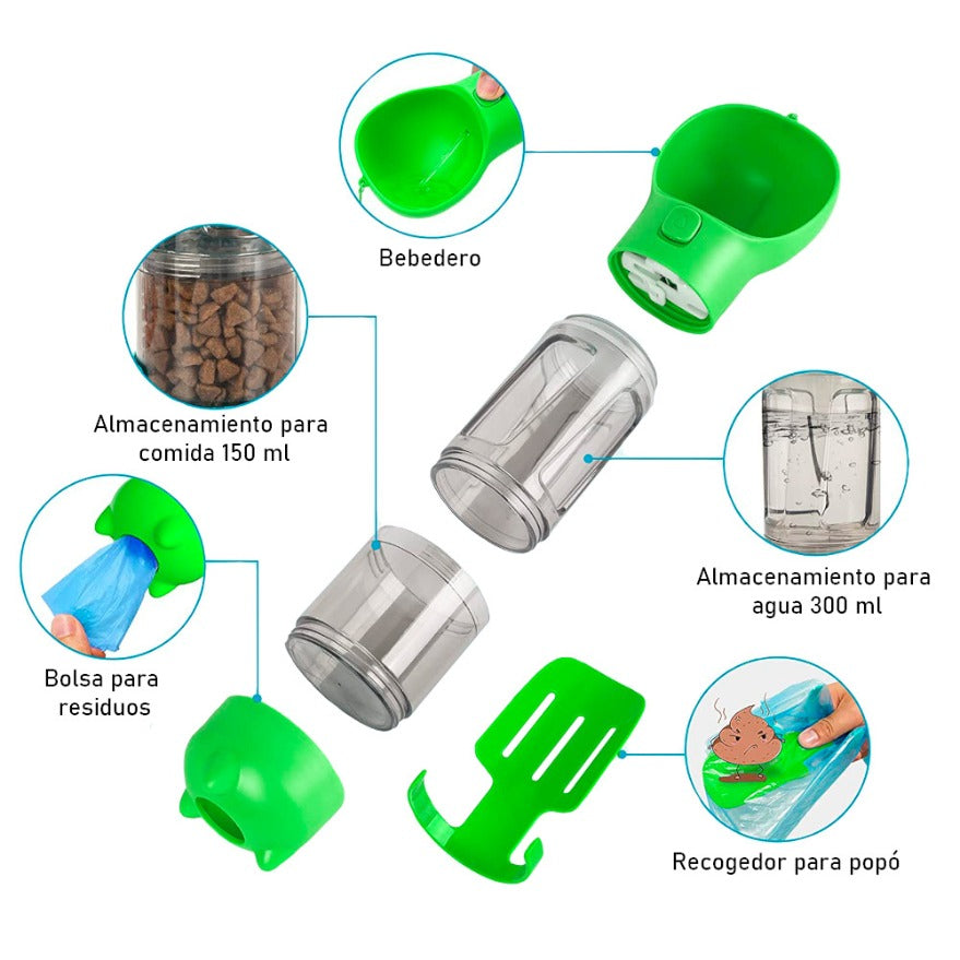 BOTELLA 4 EN 1 MULTIFUNCIONAL PARA MASCOTAS